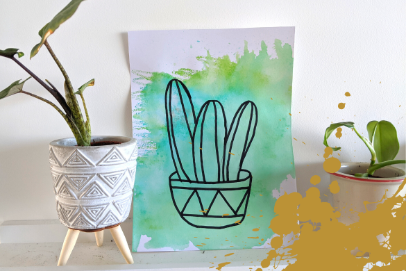 waterverf effect kaartjes maken DIY decor